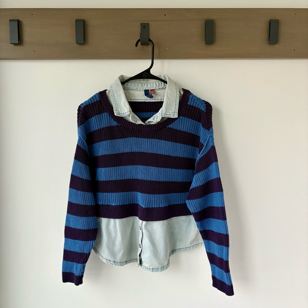 Pilcro Anthropologie Striped Layered Sweater | Size XXS | Excellent Condition